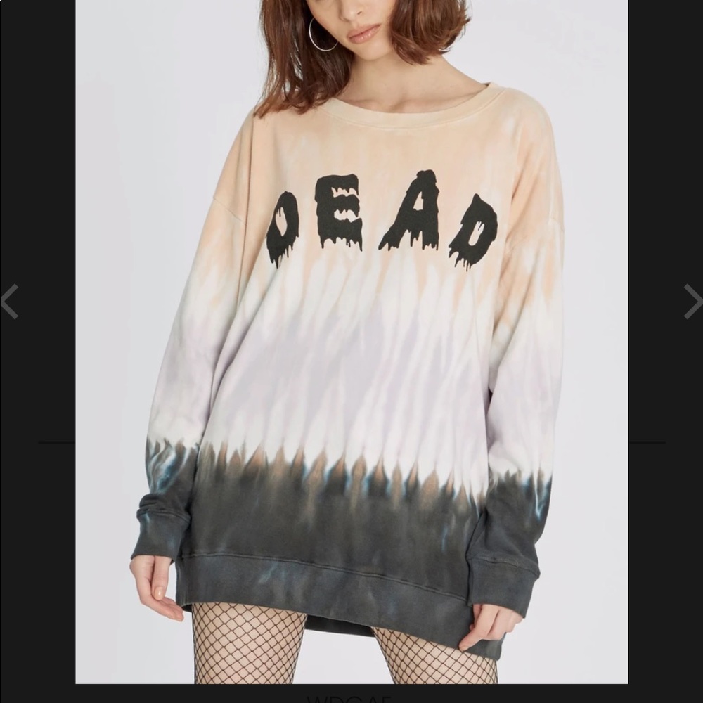 NWT Wildfox Dead Halloween Witch Roadtrip Sweater Nectar Dip Dye XS